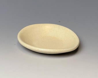 Handmade stoneware mini bowl, cream oatmeal white dipping bowl, soy sauce dish, small condiment bowl, catchall, 3-inch