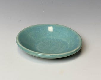 Handmade stoneware mini bowl, Norse blue dipping bowl, soy sauce dish, small condiment bowl, catchall, 3-inch, food safe, one of a kind.