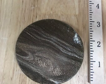 Small handmade ceramic marbleized plate