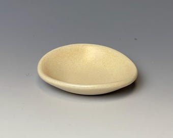 Handmade stoneware mini bowl, cream oatmeal white dipping bowl, soy sauce dish, small condiment bowl, catchall, 3-inch