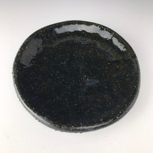 3” Black and white speckled plate