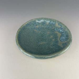 3” light blue ceramic lava mini plate A231