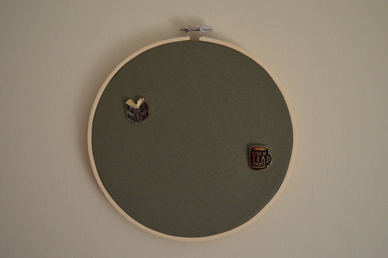 Pin Board, Pin Display, Badge Display, Pin Holder, Pin Collection, Enamel Pins, Pins, Brooches, Lapel Pin, Fabric Embroidery Hoop, 20cm, 8 image 5