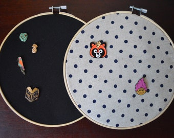 Pin Board, Pin Display, Badge Display, Pin Holder, Pin Collection Display, Enamel Pins, Pins, Brooches, Lapel Pin, Fabric Embroidery Hoop