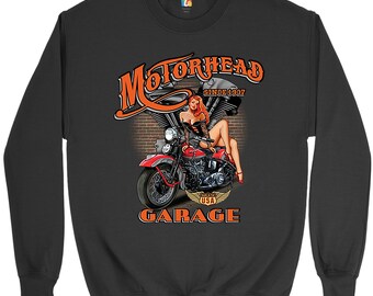 Motorhead T-Shirt biker pinup Womens Ladies V-Neck