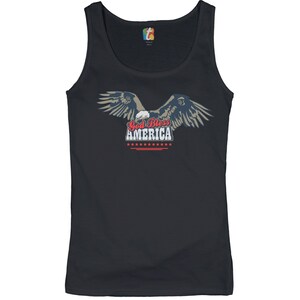 God Bless America Women&#39;s Tank Top 4th of July Independence Day American Bald Eagle Freedom Liberty Land of the Free Home of the Brave