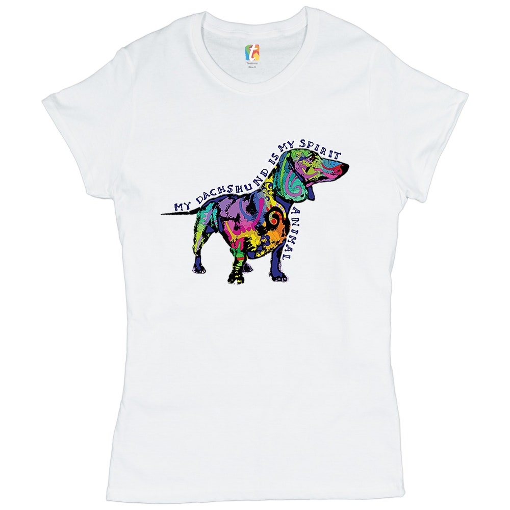 My Dachshund Is My Spirit Animal T-Shirt Cute Puppy Dog Lover Women'S Tee