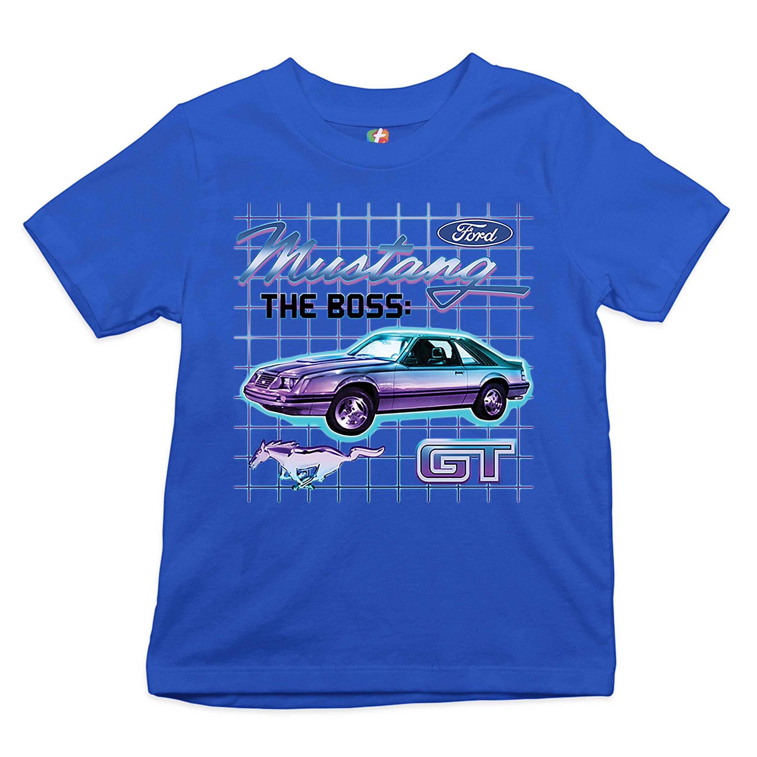 1966 Ford Mustang GT Blueprint Youth T-Shirt - Classic American Muscle Car Tee For Kids - View #6