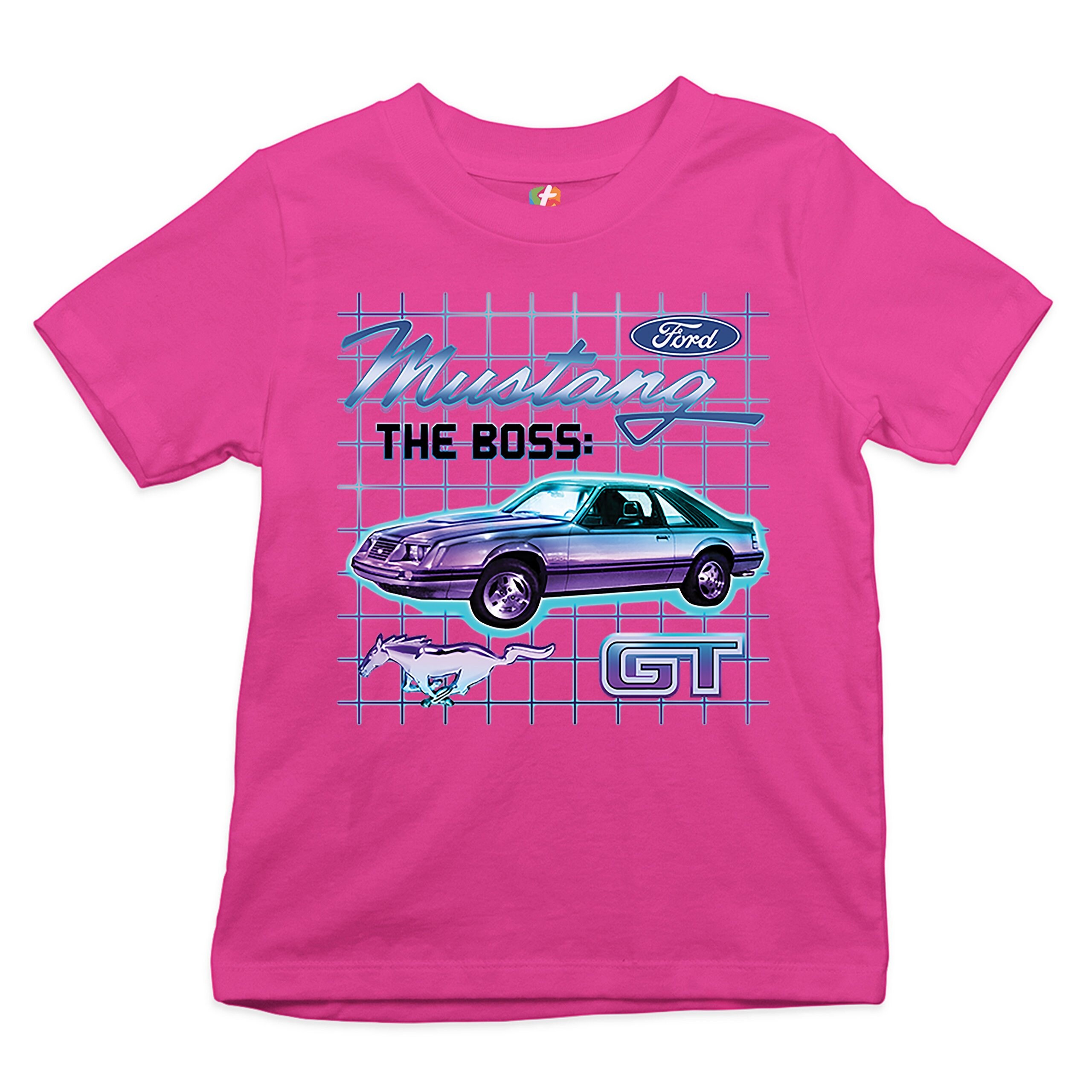 1966 Ford Mustang GT Blueprint Youth T-Shirt - Classic American Muscle Car Tee For Kids - View #2