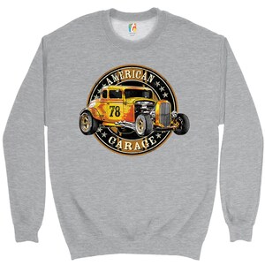 American Garage Sweatshirt Retro Hot Rod Vintage American Muscle Crewneck