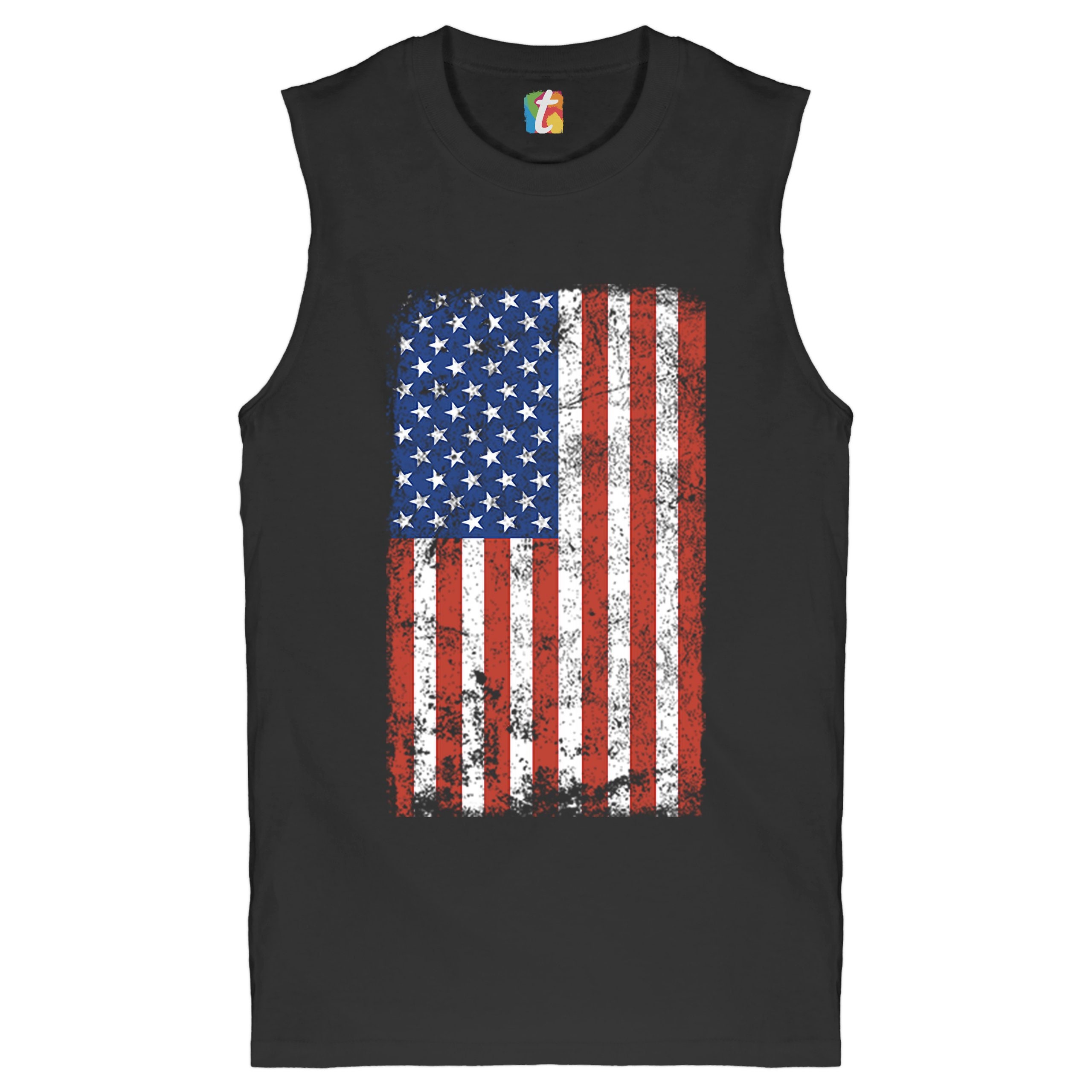 Grunge USA Flag T-Shirt S-2XL Mens American retro distressed stars stripes Grunge USA Flag T-Shirt S-2XL Mens American retro distressed stars stripes