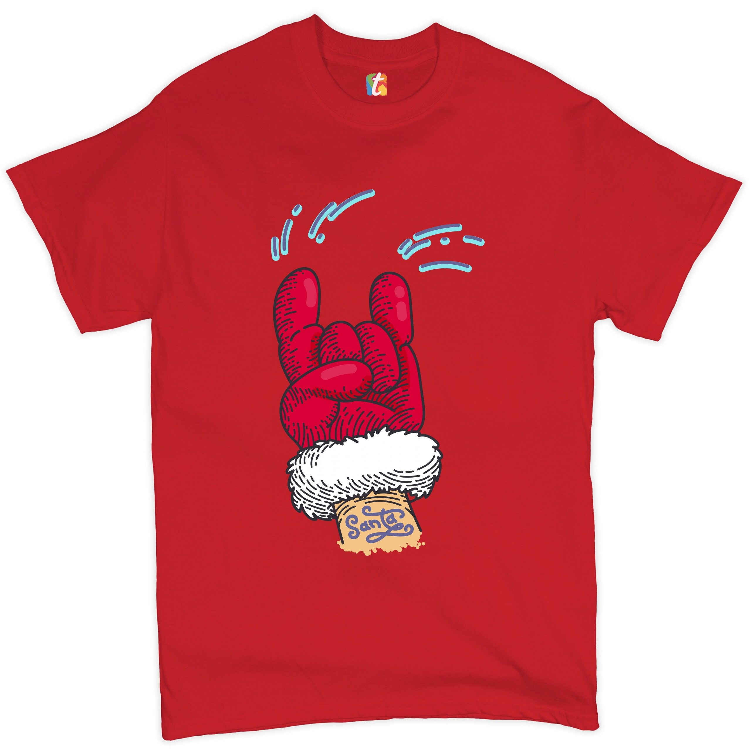 Santa Claus Rock Horns T-shirt Merry Christmas Xmas Holiday - Etsy