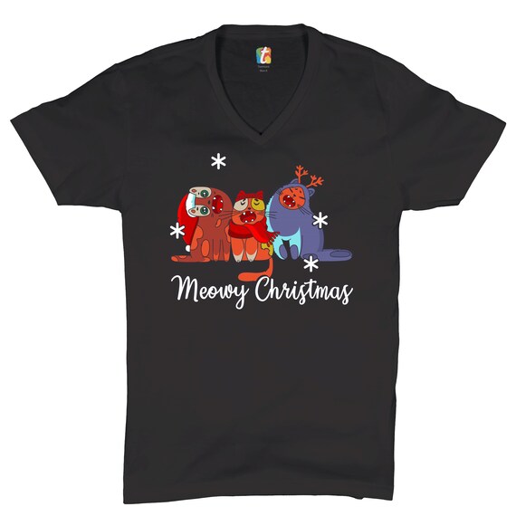 Meowy Christmas Holiday Tshirt - Funny Merry Catmas Tee Meowy Christmas Holiday Tshirt - Funny Merry Catmas Tee