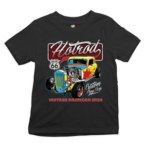 T-shirt Hot Rod V8 The Outlaw – Motif Voiture Américaine Années 50, 100% Coton, Unisexe Adulte, Neuf Avec étiquette