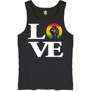 Love Power Fist Tank Top Black Lives Matter, African American, Civil Rights, Equality, Human Rights, Black History Month Men&#39;s Top