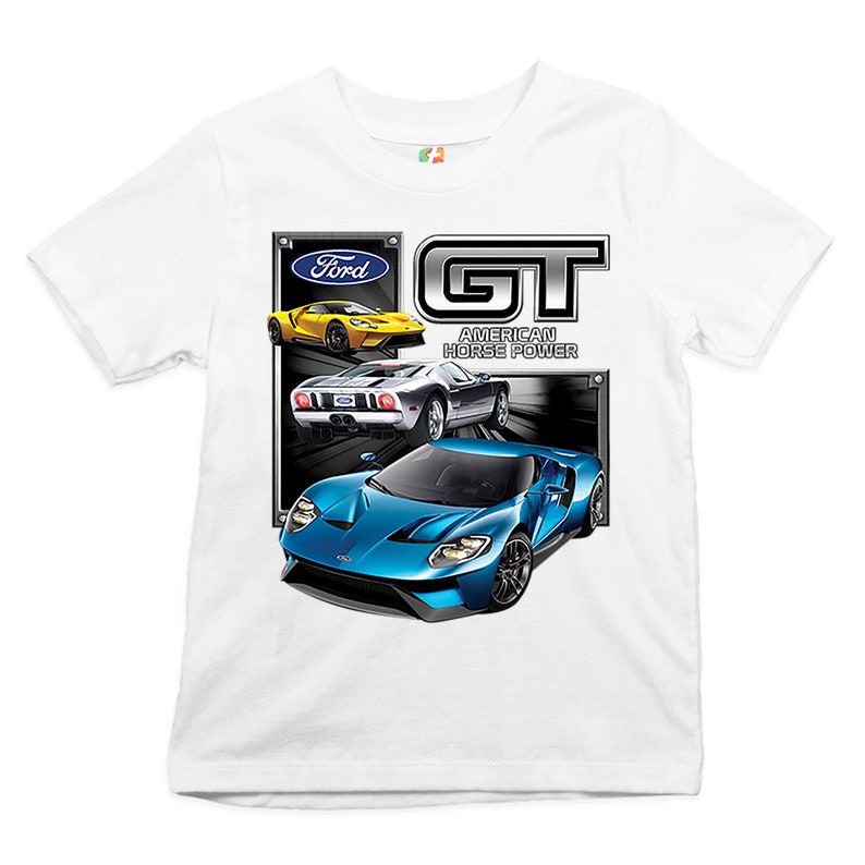 Ford GT American Horse Power Youth T-shirt Sports Race Car Licensed Kids