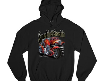 Smokin & Strokin Sweatshirt Chopper, Biker, Hot Rod, Live to Ride, Retro, Vintage, Motorrad, Route 66, Geschenk für Mechaniker Hoodie