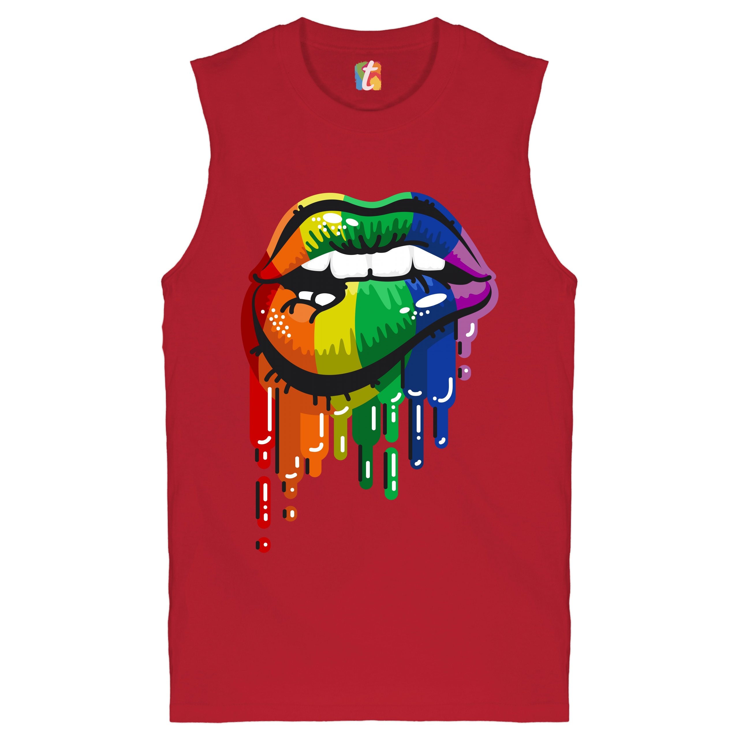 Rainbow lips tank top sale