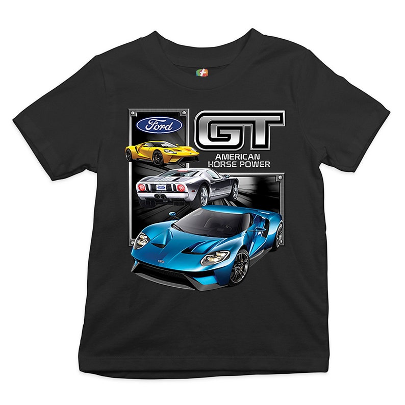 Ford GT American Horse Power Youth T-shirt Sports Race Car Licensed Kids