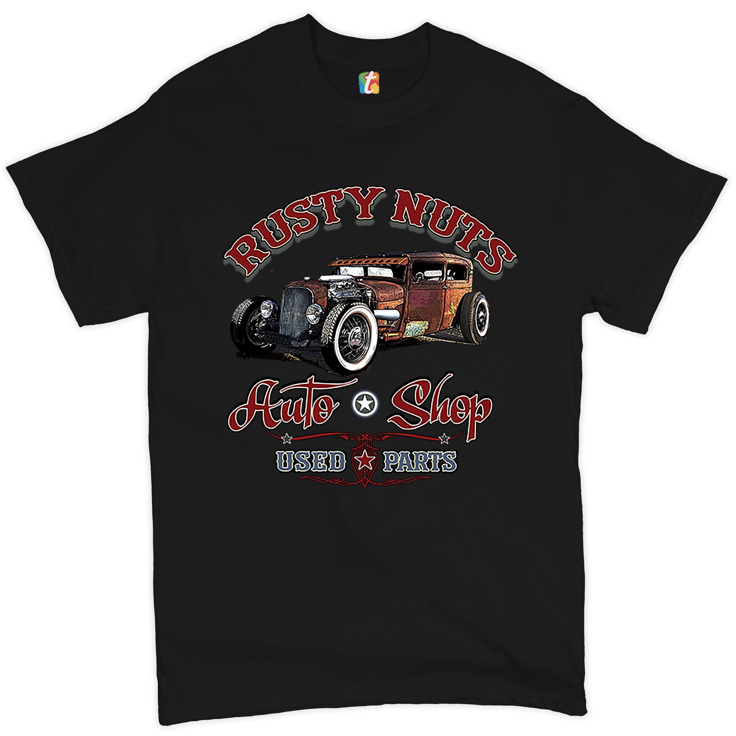 トップス The BOOZEZ Rusted Car Tee XL Vintage Rusty Wallace Miller Genuine Draft Car All Over