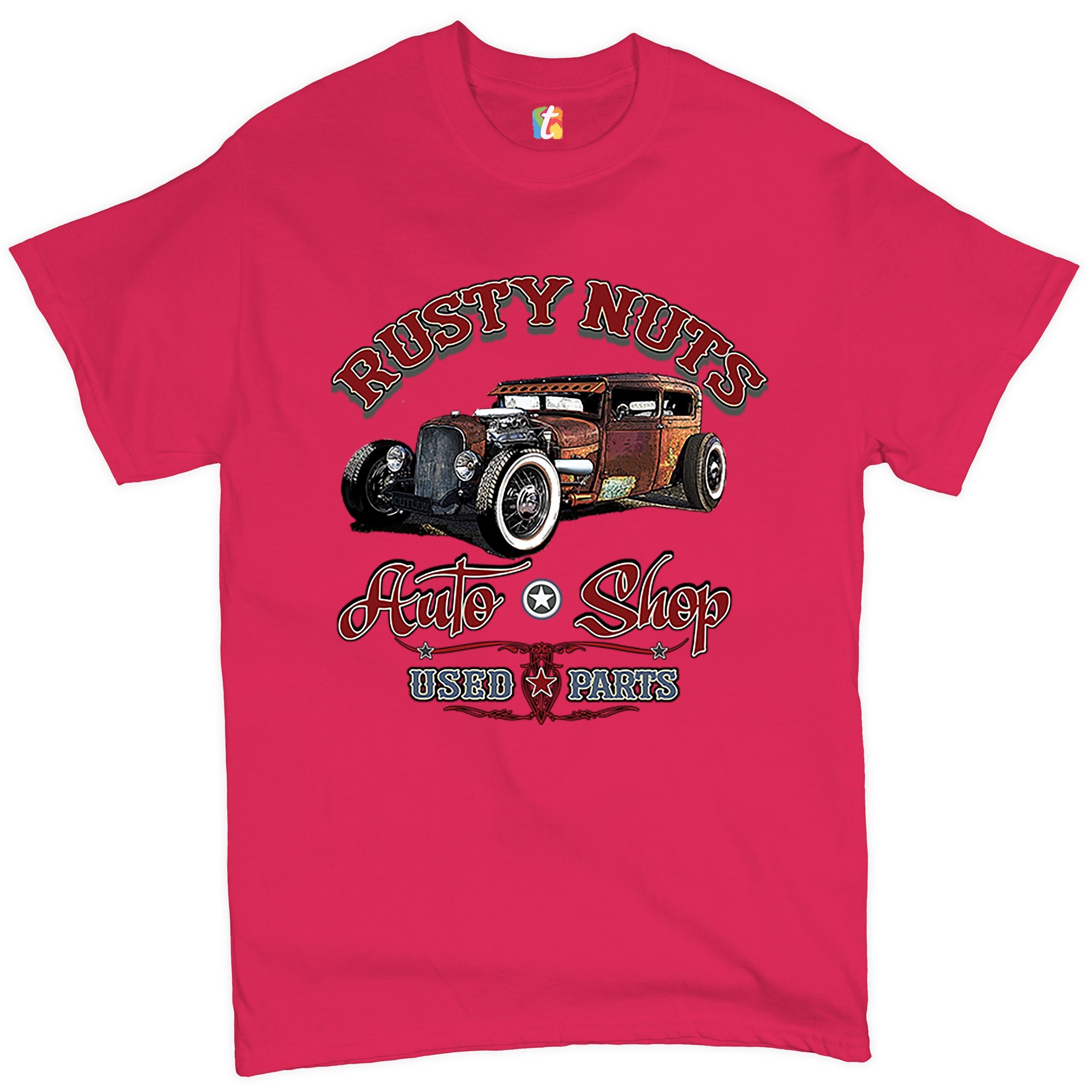 Rusty Nuts Auto Shop Tshirt Hot Rod Rat Rod Retro Vintage Etsy