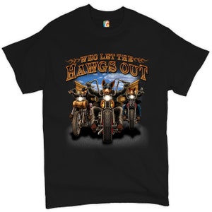 Who Let the Hawgs Out T-shirt Biker Motorcycle Gang Live to Ride Men&#39;s Tee