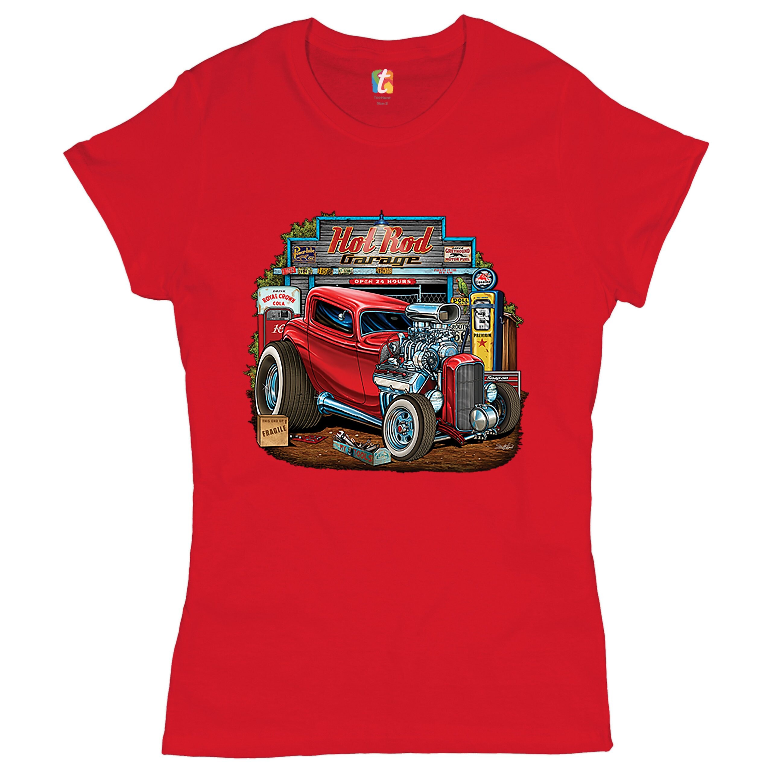Hot Rod Garage T-shirt Route 66 Retro 