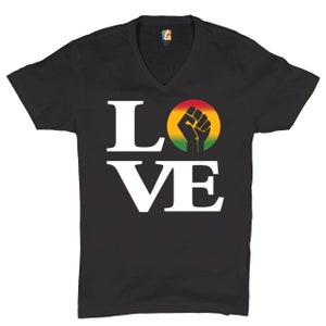 Love Power Fist V-Neck T-shirt Black Lives Matter, African American, Civil Rights, Equality, Human Rights, Black History Month Tee