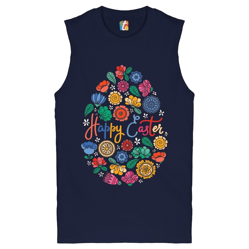Floral Easter Egg Muscle Shirt Happy Easter Egg Hunt Easter Gift Easter Party Positive Men/'s Holiday Jesus Christ is Alive Funny