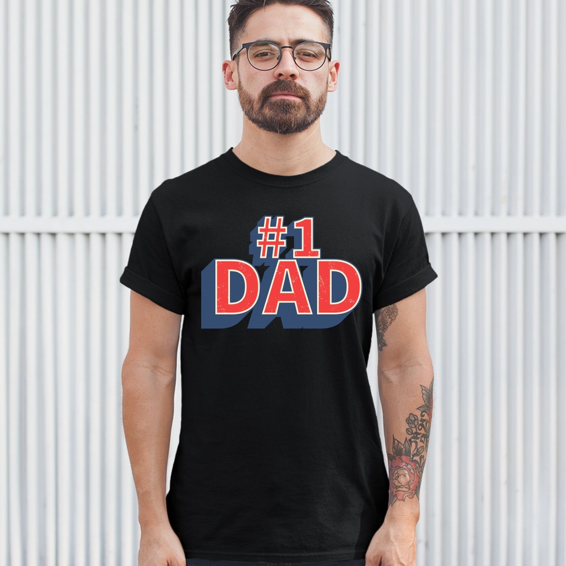 Number 1 Dad T-shirt Happy Father's Day World's | Etsy