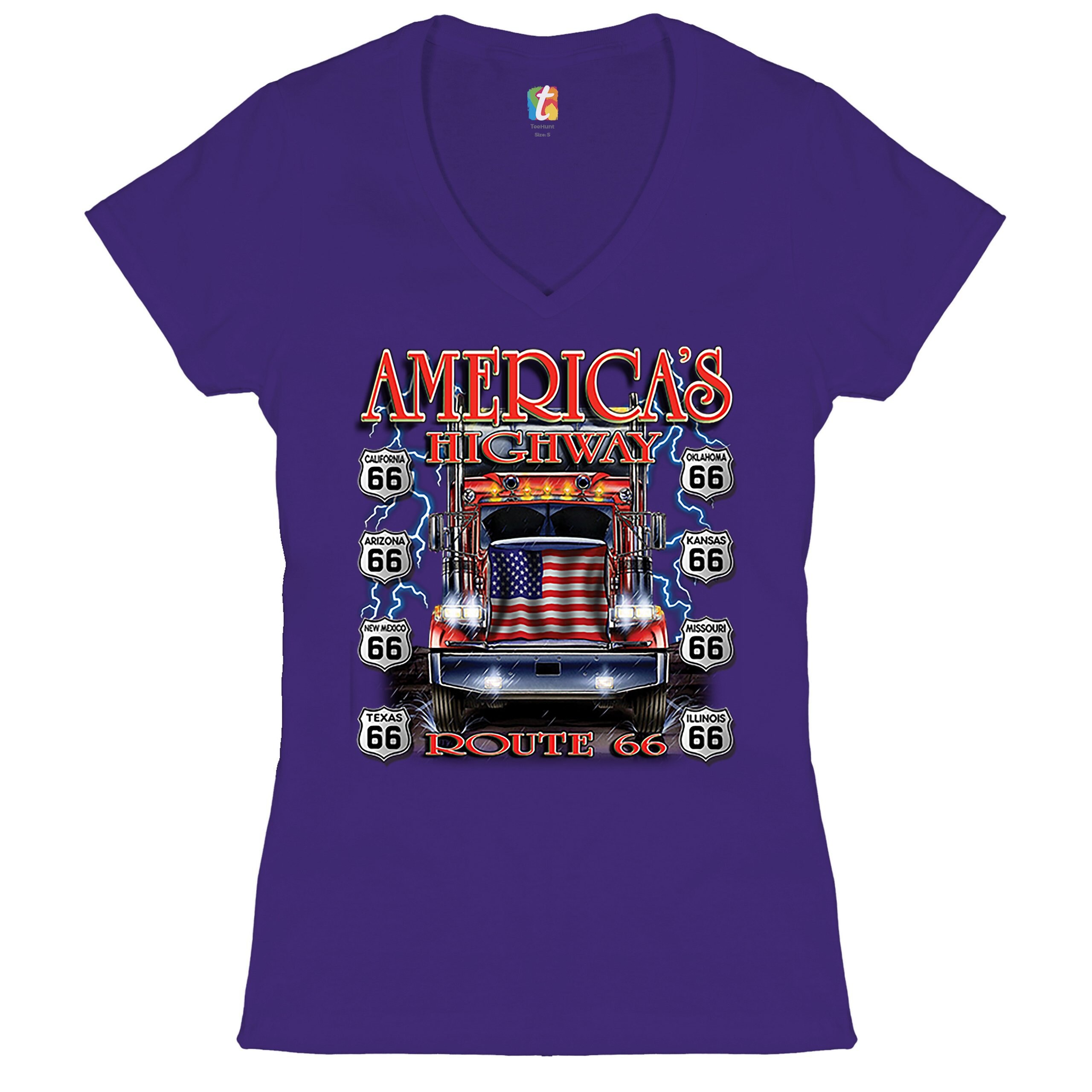 Highways Route 66 Women's V-neck 