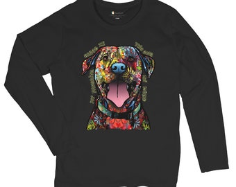 My Favorite Breed Is The One In Need Dean Russo Neon Dog Women's Long Sleeve T-shirt Colorful Neon Pit Bull Adopt Rescue a Puppy Pet