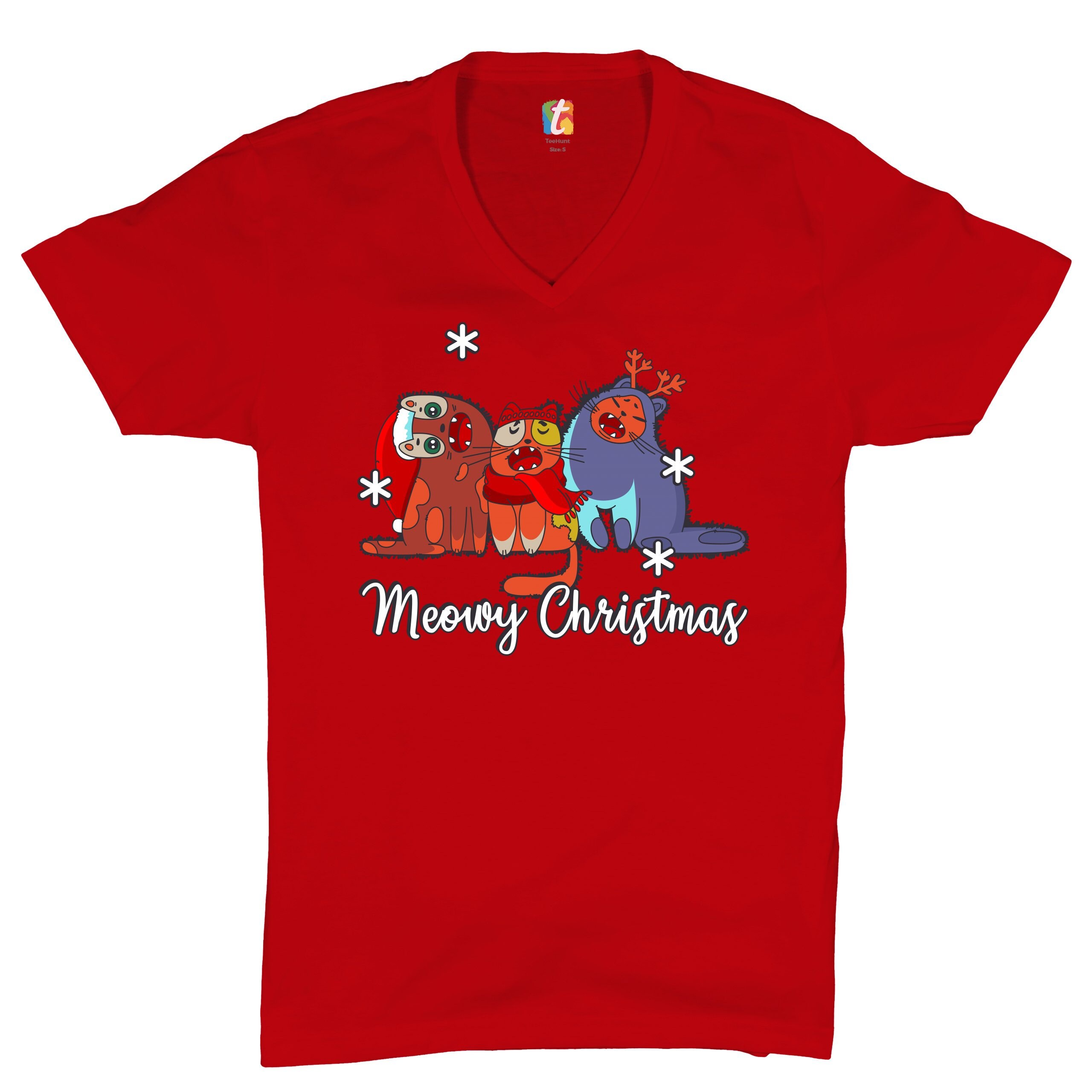 Meowy Christmas Holiday Tshirt - Funny Merry Catmas Tee Meowy Christmas Holiday Tshirt - Funny Merry Catmas Tee