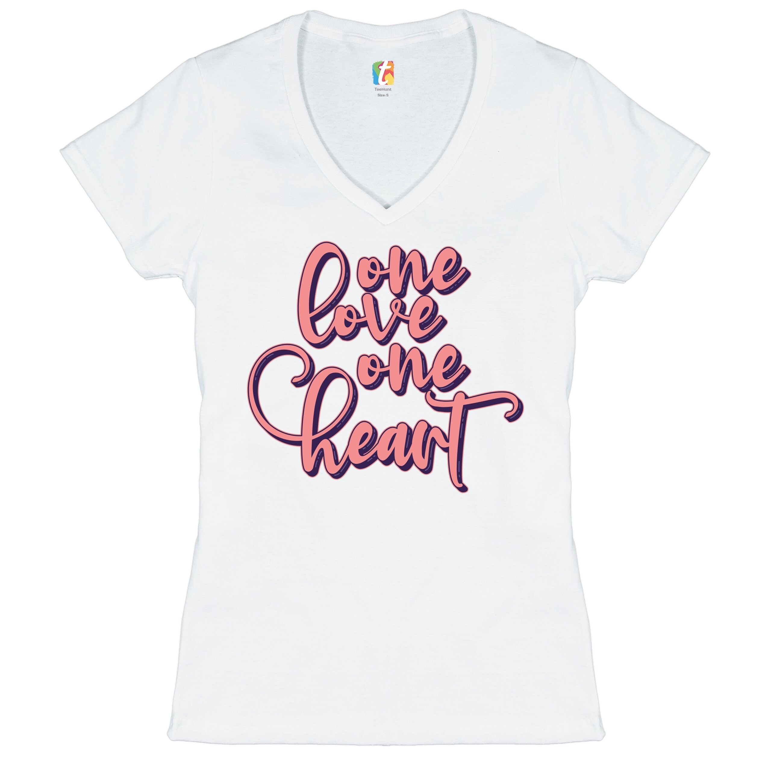 One Love One Heart Women's V-neck T-shirt Valentine's Day