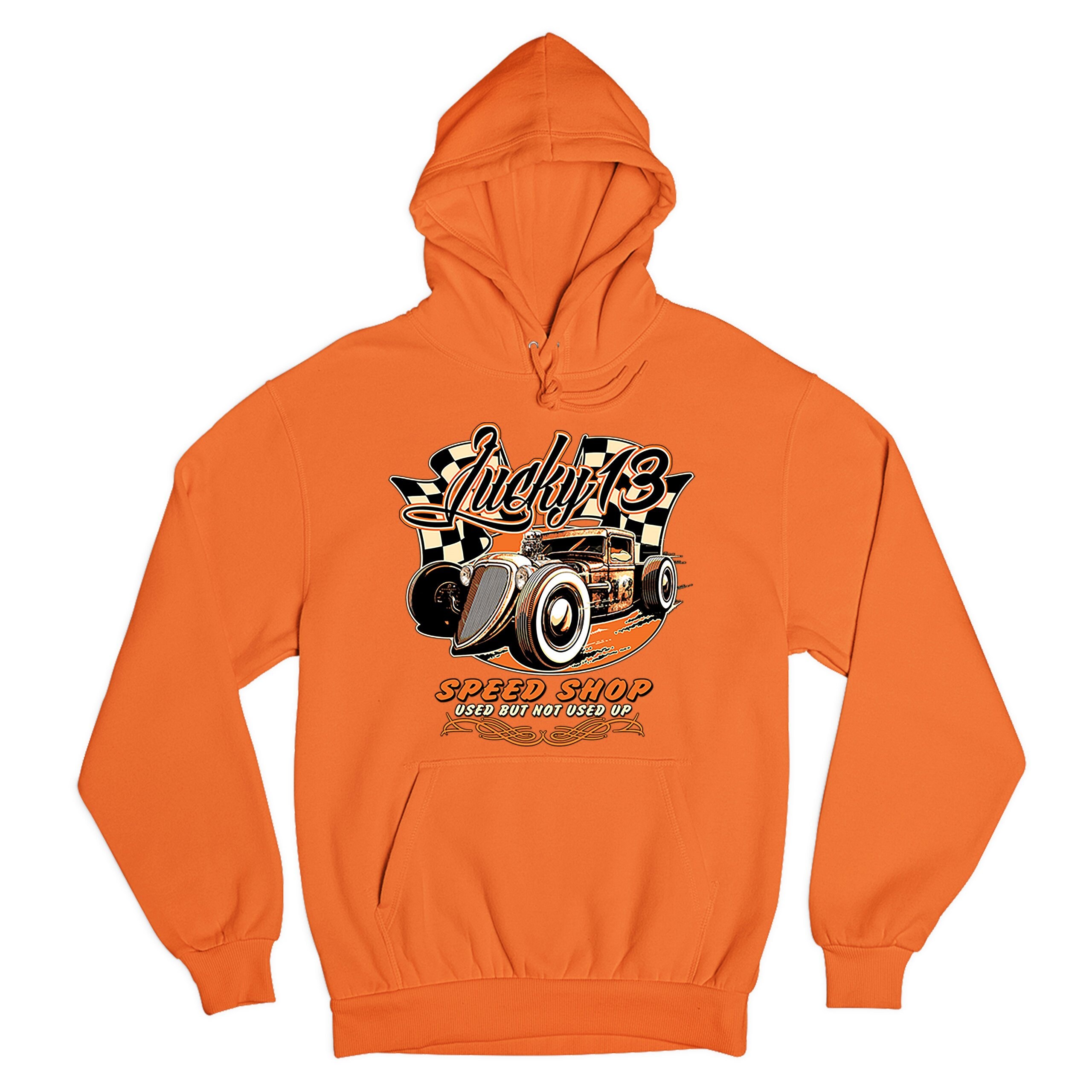 Lucky 13 Speed Shop Sweatshirt Rat Rod Route 66 Racing Car Hot
