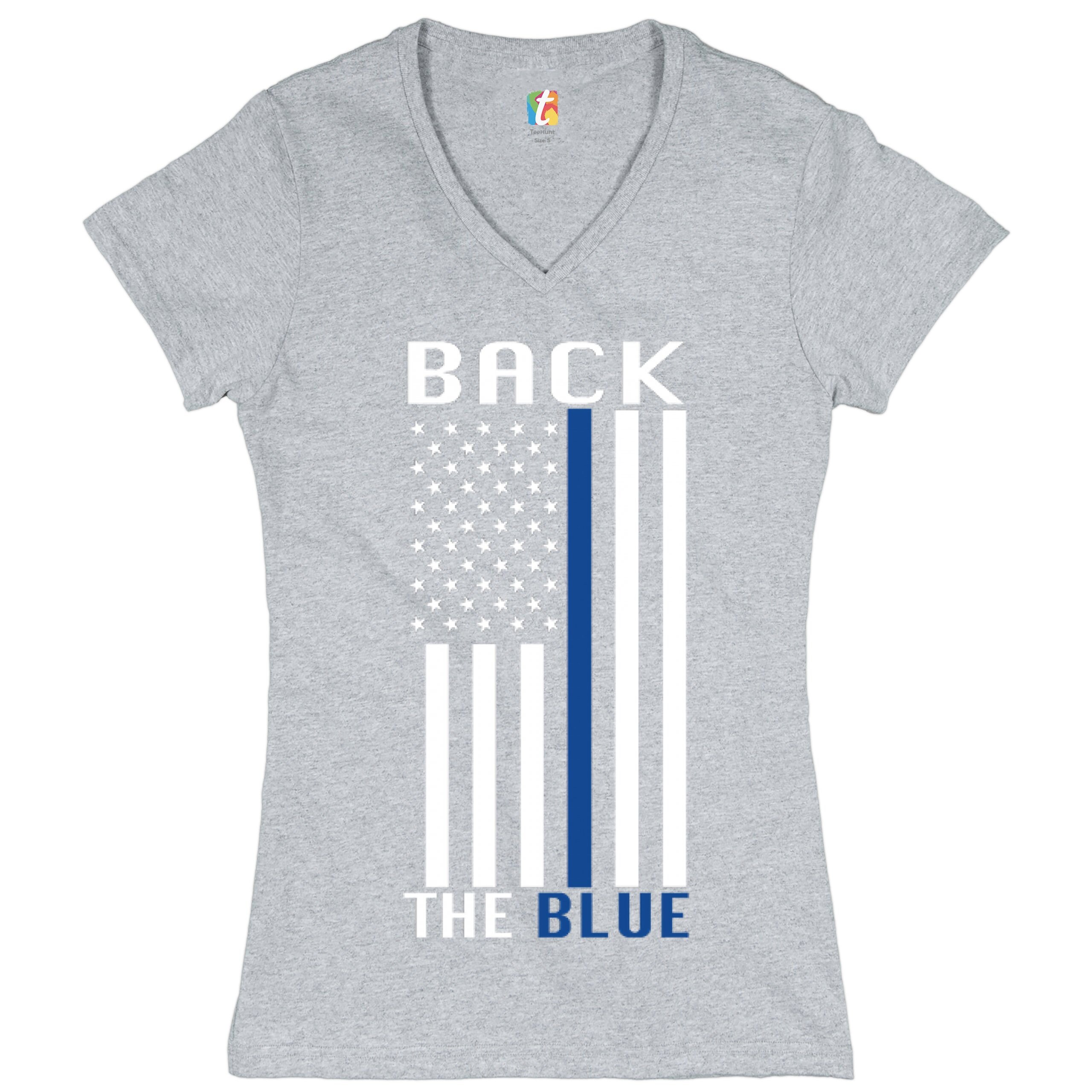 Back the Blue American Flag Women's V-neck T-shirt Police - Etsy UK