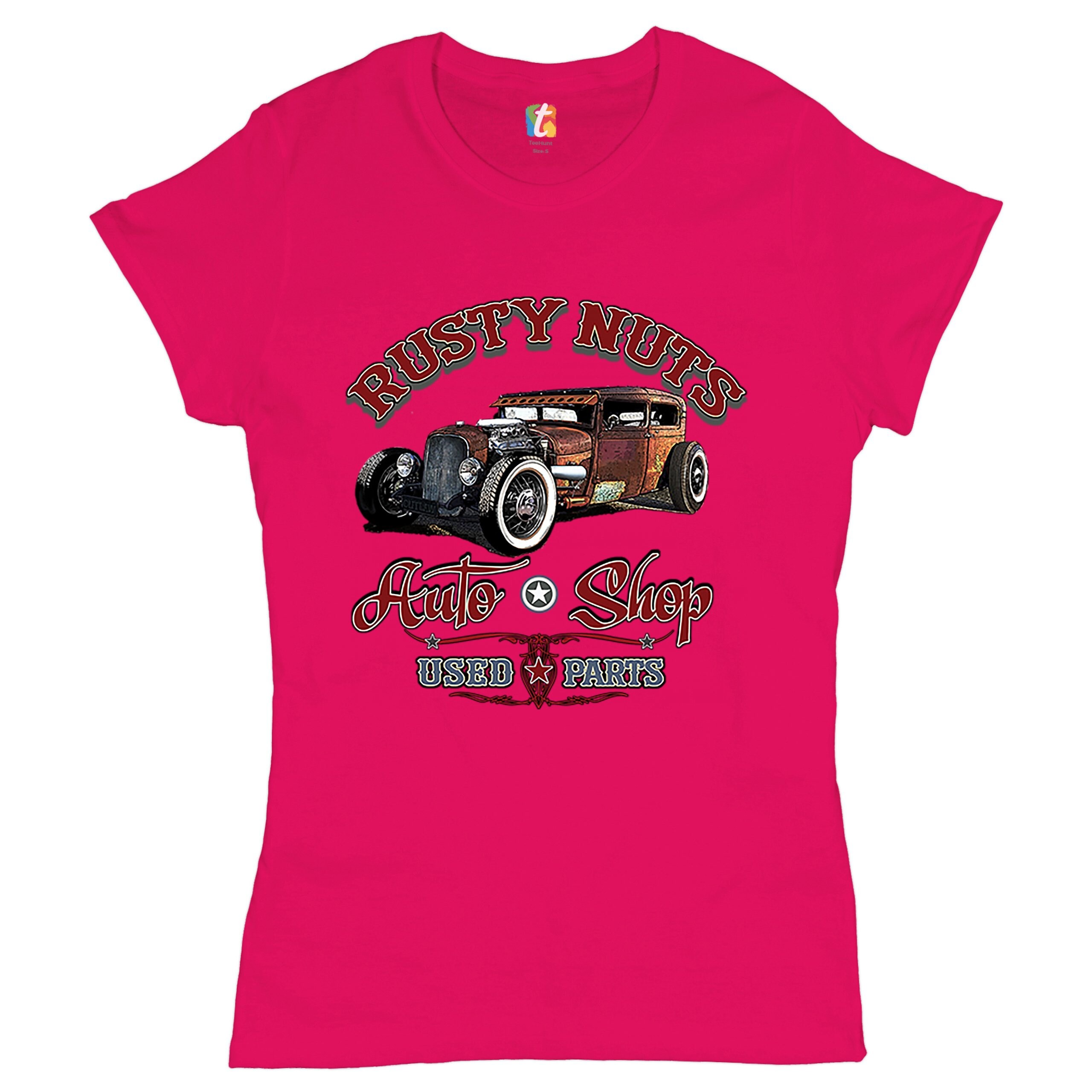 Rusty Nuts Auto Shop T-shirt Hot Rod, Rat Rod, Retro, Vintage, Old 