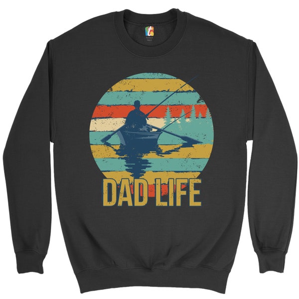 Papa Leben Sweatshirt Vaterschaft, Outdoorsman, Angeln, glücklich Vatertag, beste Papa überhaupt, Geschenk für Vatertag, Geschenk für Männer Crewneck