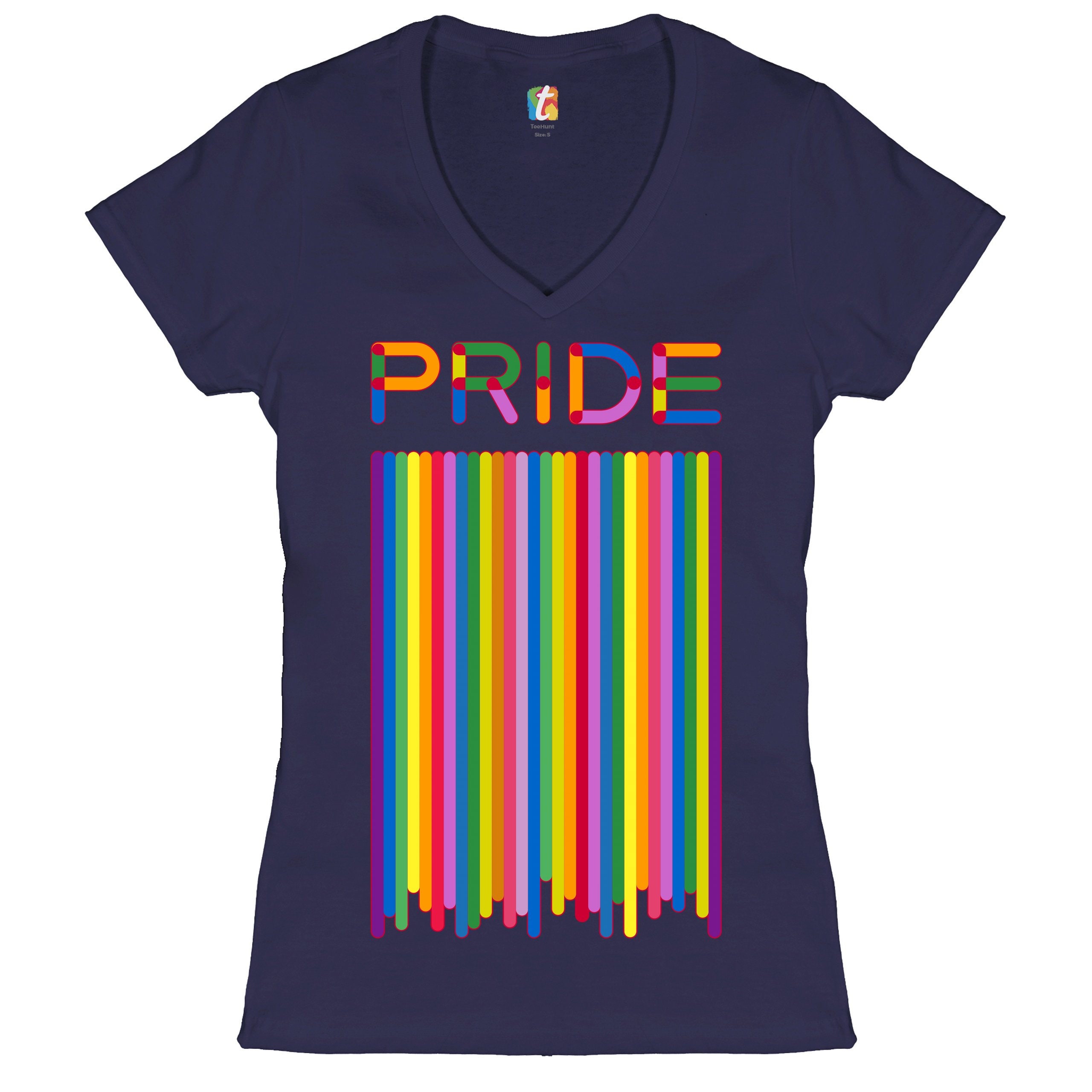 Pride Flag V-neck T-shirt LGBT Support Gay Pride