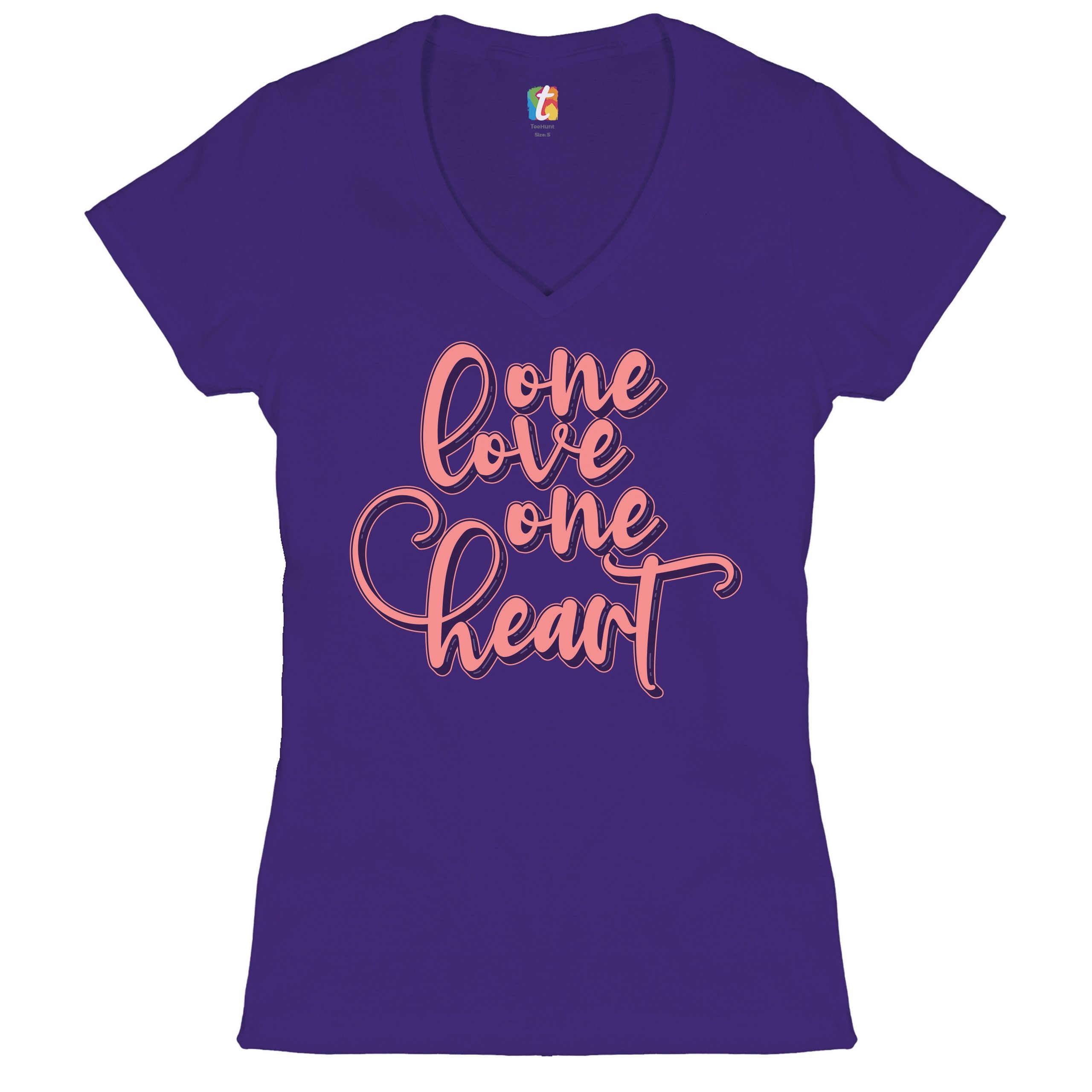 One Love One Heart Women's V-neck T-shirt Valentine's Day