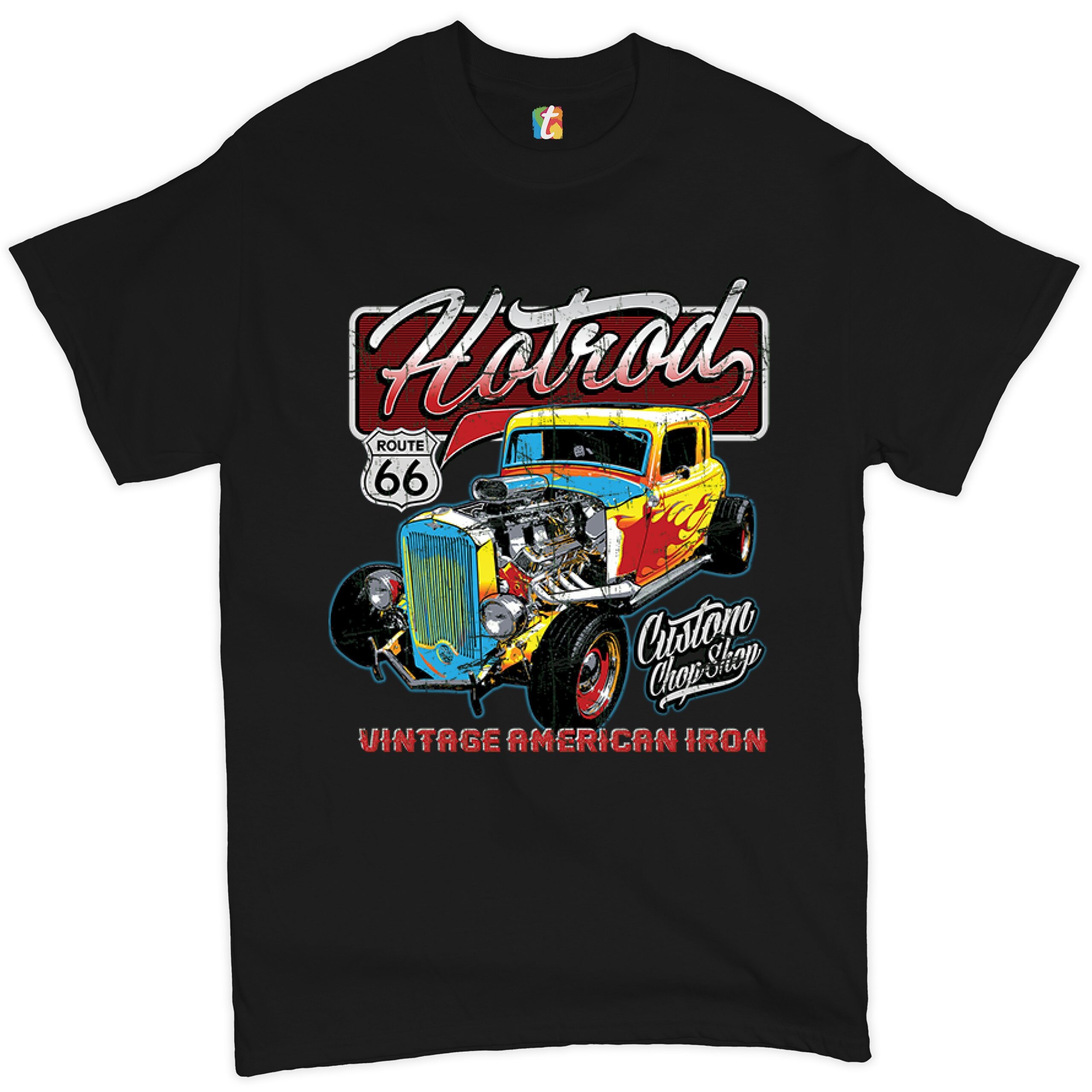 T-shirt Hot Rod Route 66 Retro Racing 