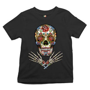 Calavera Arms Crossed Youth T-shirt Dia de los Muertos Day of the Dead Kids