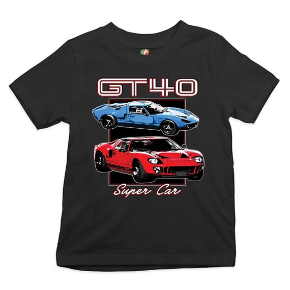 YOUTH KIDs 1966 FORD GT40 T SHIRT LeMANS 24 HOURS RACE 100% HEAVY DUTY COTTON 
