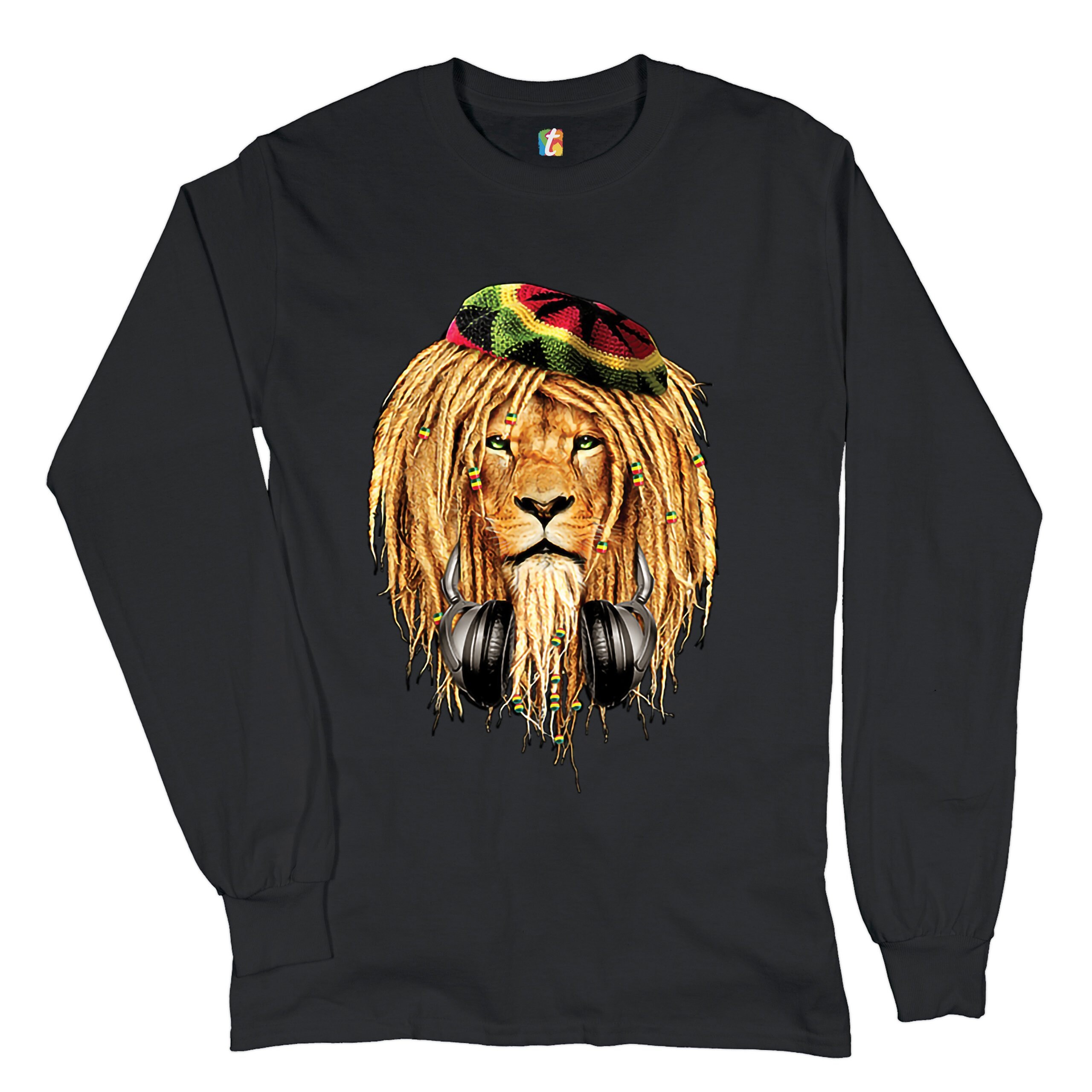 Urban Backwoods Rastafari Lion Long Sleeve T-Shirt - Premium Heavy Cotton Tee