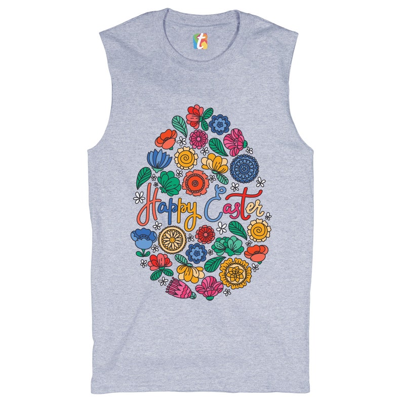 Floral Easter Egg Muscle Shirt Happy Easter Egg Hunt Easter Gift Easter Party Positive Men/'s Holiday Jesus Christ is Alive Funny