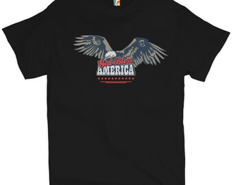 God Bless America T-shirt 4th of July Independence Day American Bald Eagle Freedom Liberty Land of the Free Home of the Brave Men's Tee