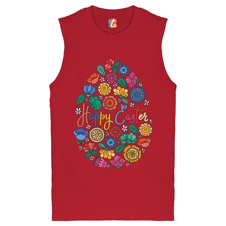 Floral Easter Egg Muscle Shirt Happy Easter Egg Hunt Easter Gift Easter Party Positive Men/'s Holiday Jesus Christ is Alive Funny