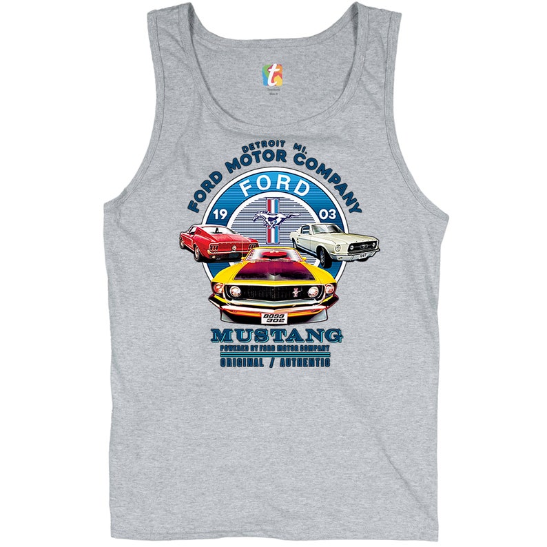 Ford Mustang Tank Top Detroit Mi 1903 Ford Motor Company Licensed Men/'s Top