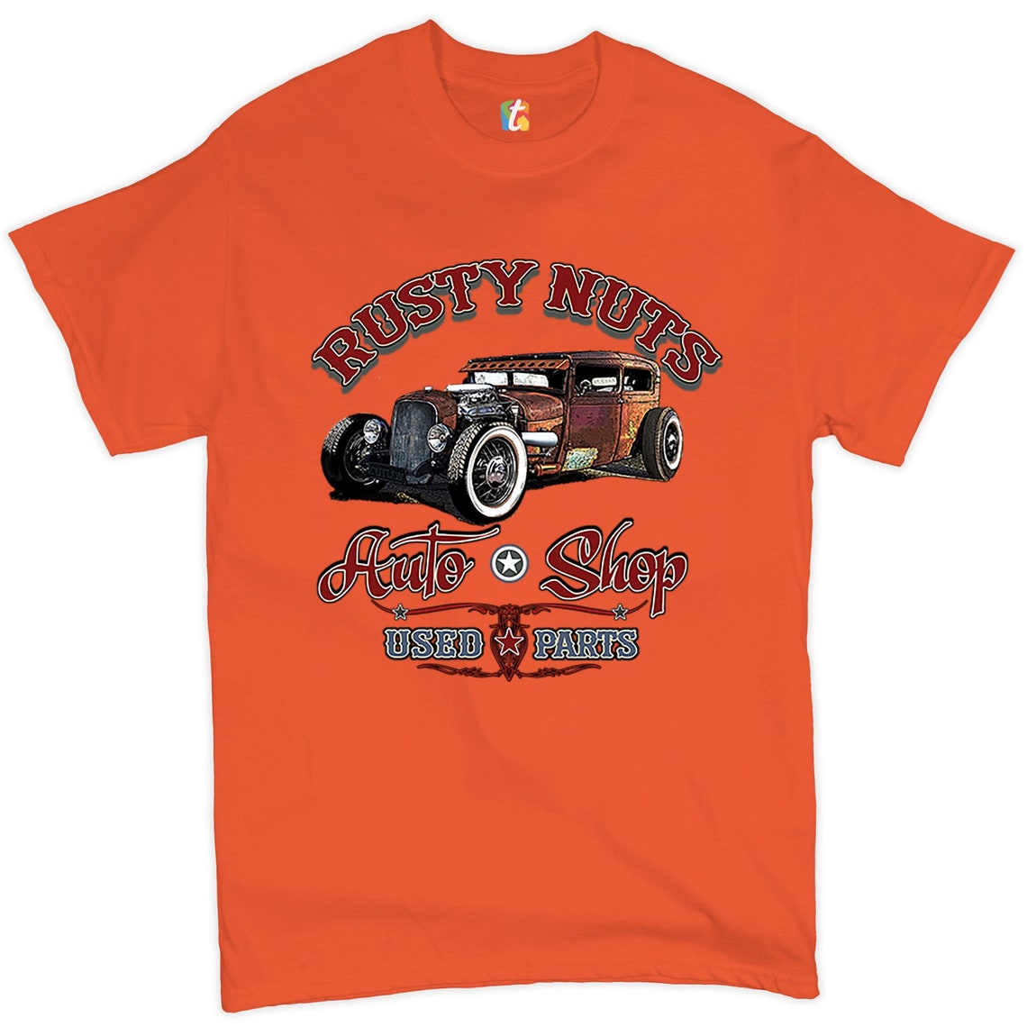 Rusty Nuts Auto Shop Tshirt Hot Rod Rat Rod Retro Vintage Etsy