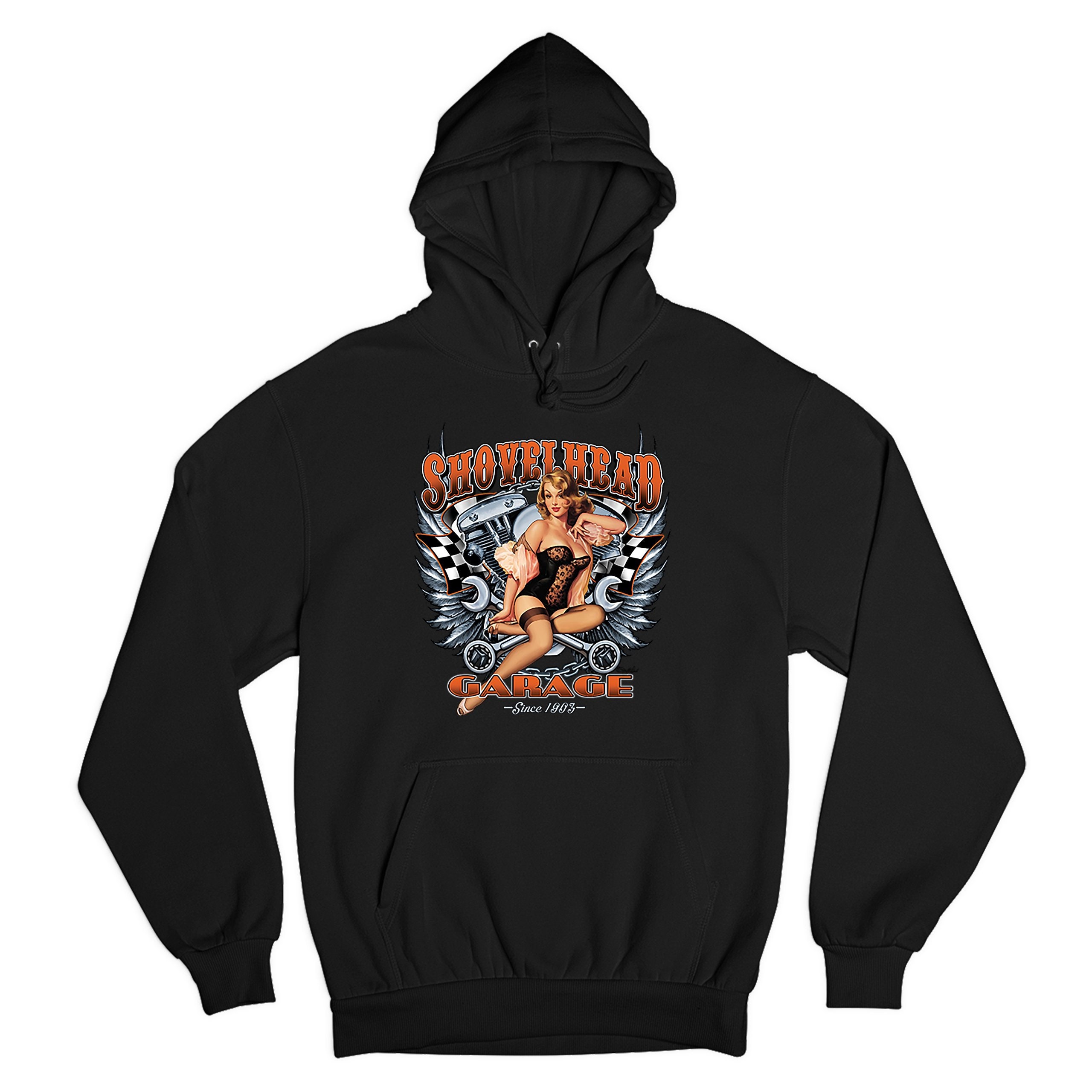 【FUCK BOY】PIN-UP GIRL SWEATSHIRTS FUCKING AWESOME 14TH CENTURY ZIP HOODIE - BLACK - PLA